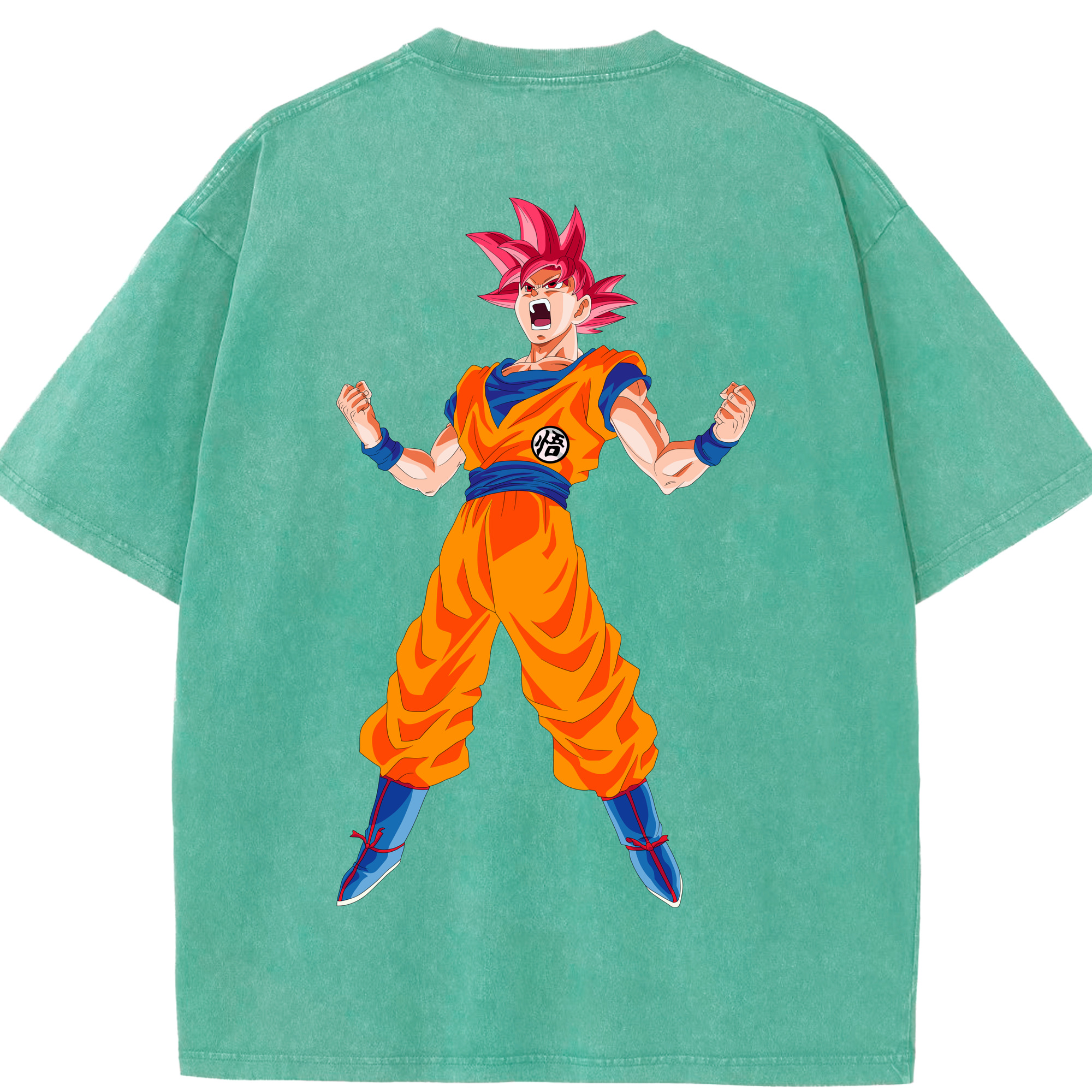 （画像用） ドラゴンボール 孫悟空（そん ごくう）Son Goku カカロット DRAGON BALL Kakarotto 綿100% ヴィンテージ風 半袖Tシャツ（背面プリント）